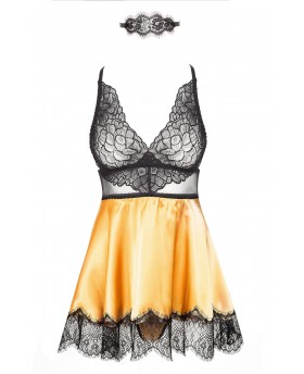 Eve chemise with mask gold...