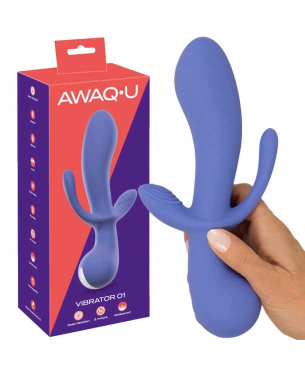 AWAQ.U Vibrator 1 - Wielofunkcyjny wibrator stymulacji wielopunktowej, USB  Niebieski