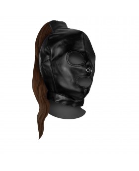 Mask with Brown Ponytail -...